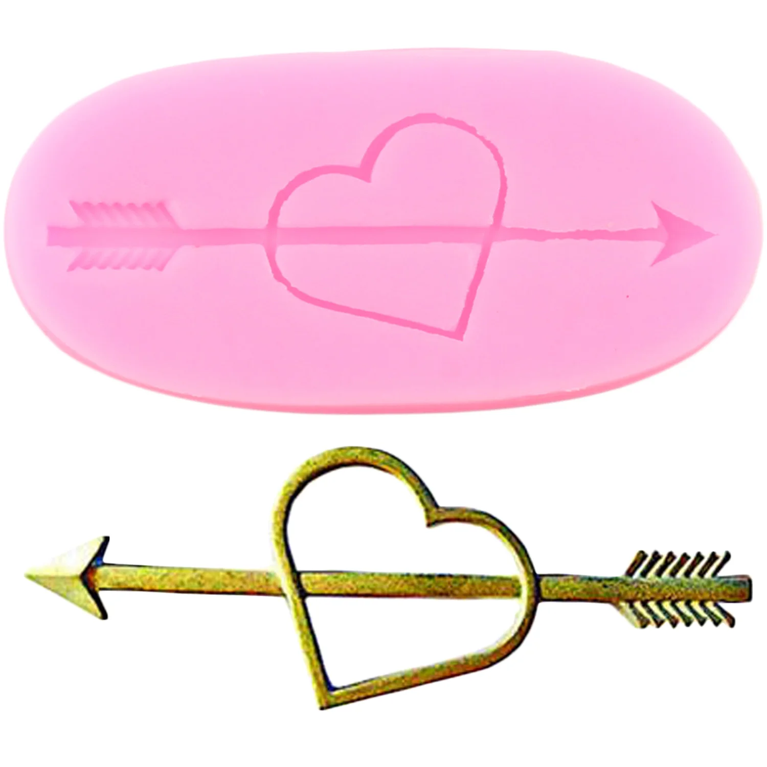 

Arrow Love Heart Silicone Mold DIY Party Fondant Cake Decorating Tools Polymer Clay Cupcake Baking Chocolate Candy Molds