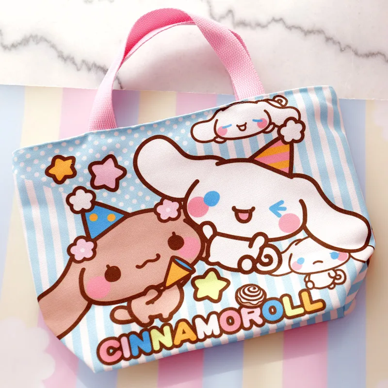 Мультяшная Hello Kitty Melody Cinnamoroll pompomprin Dog Холщовая Сумка для покупок женская сумка на плечо Детская сумка для обеда Эко сумка-тоут