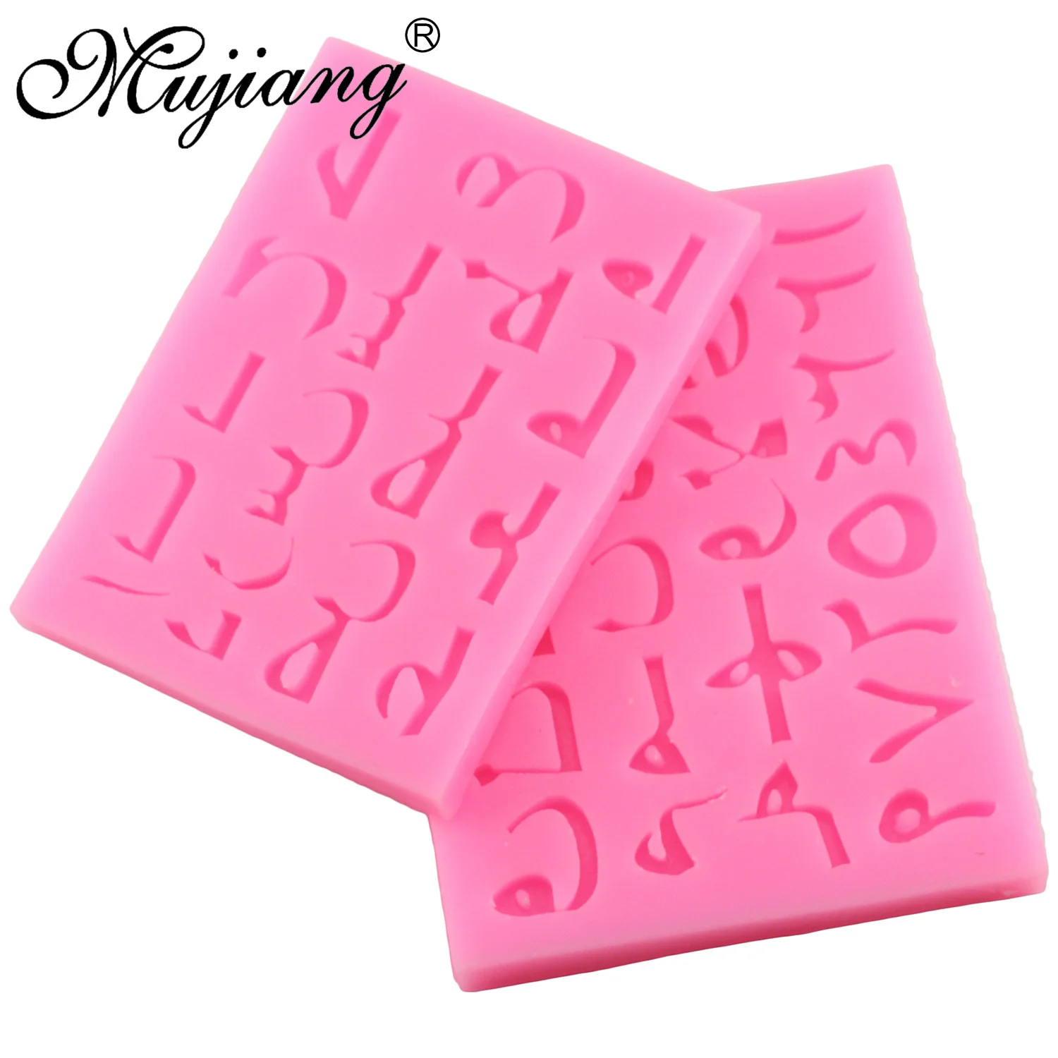 

Mujiang 2Pcs Arabic Alphabet Letter Number Silicone Fondant Molds Party Cake Decorating Tools Candy Chocolate Gumpaste Moulds
