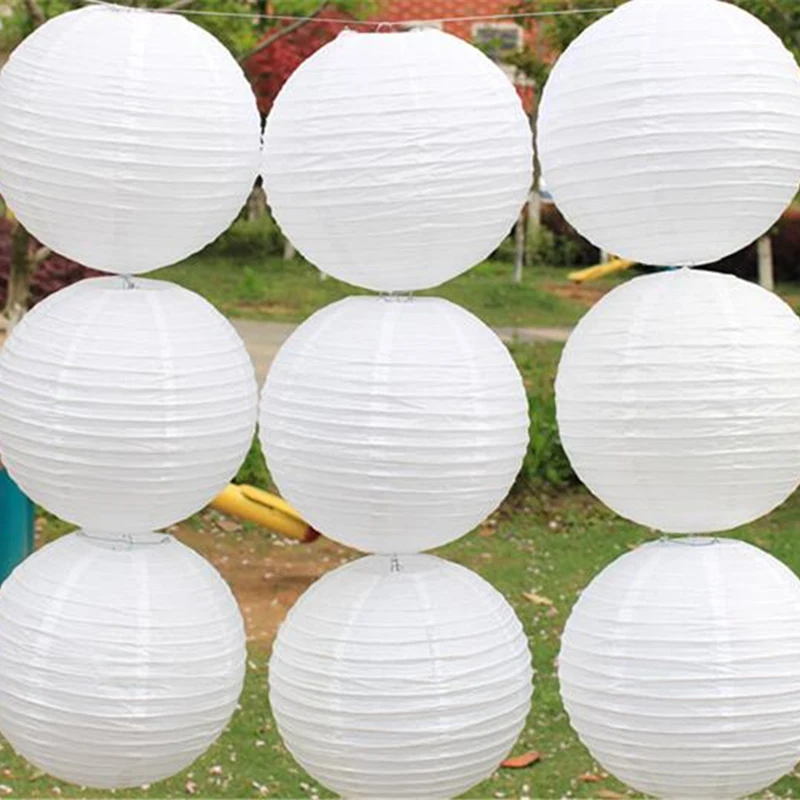 White paper lanterns 10pcs/lot 4''(10cm) Round paper lanterns lamps