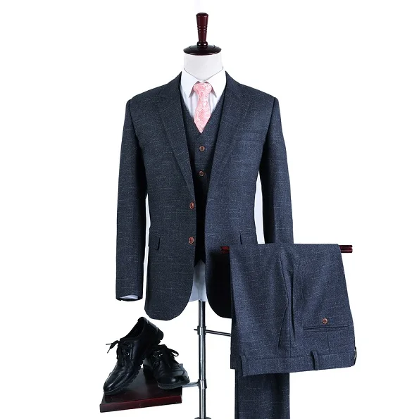 Новая модная куртка для жениха смокинги серый/красный/синий костюм на заказ мужской костюм 3 цвета свадебный костюм(куртка+ брюки+ жилет - Цвет: Same as picture