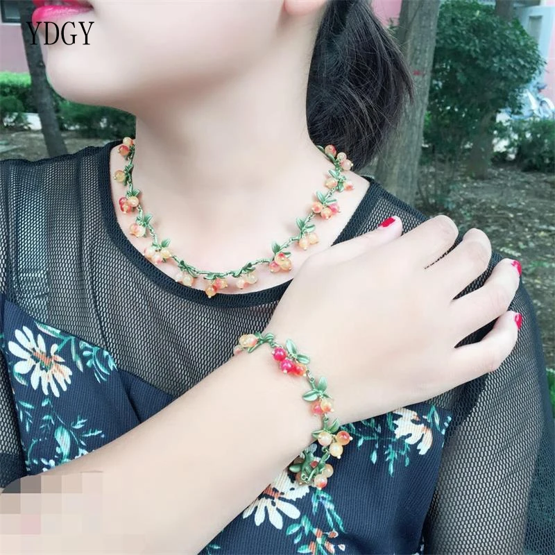 YDGY цена черника Лазурит Камень Многоцветный ожерелье Женская мода ювелирные изделия