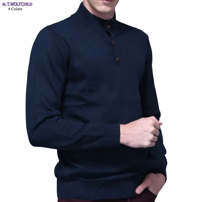 Mens sweaters 2018 New mens long sleeve turtleneck knitted sweaters casual mens 100% cotton knitted coats mens Autumn M-2XL
