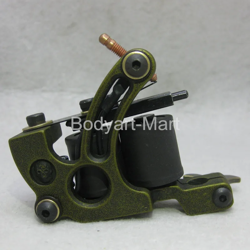 

New Top Shader Liner Tattoo Machine 10 Warp Coil Green Tattoo Gun For Beginner GAM14-D#