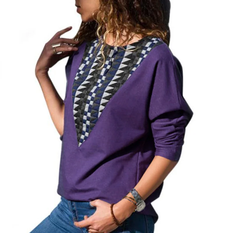 

Causal Loose Batwing Sleeve Women Tops And Blouses Plus Size Long Sleeve New Spring Shirts Black Army Green Purple Top Blusas