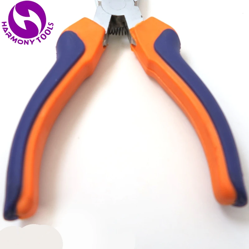 HARMONY 2 шт. оранжевые и синие ручки из нержавеющей стали длинные щипцы для наращивания волос с 2 отверстиями и зубцами(стиль 14