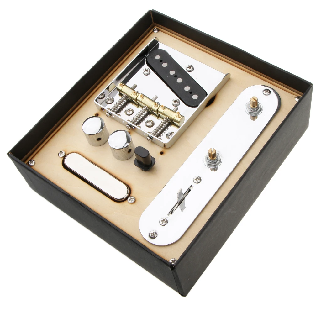Electric  Guitar Neck Pickup W/Bridge Line Plate Set For Telecaster Electric Guitar 3.37x3.03x0.41inch