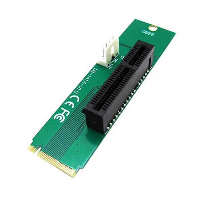 With Converter Card PCI-E 4X Female to NGFF M.2 M Male Adapter Key Power Cable