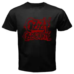 Новый Ozzy osбурн Логотип рок тяжелый металлический ремешок Мужская черная футболка Размер suit костюм шляпа розовая футболка Ретро винажные