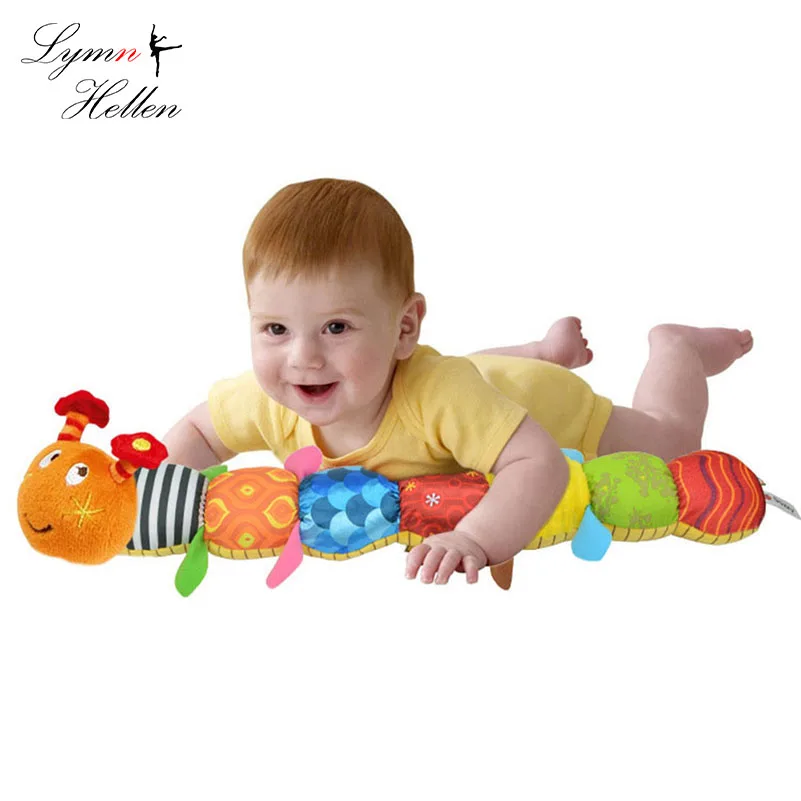 Baby Stuffed Colorful Caterpillar Toy Music Rattle Height