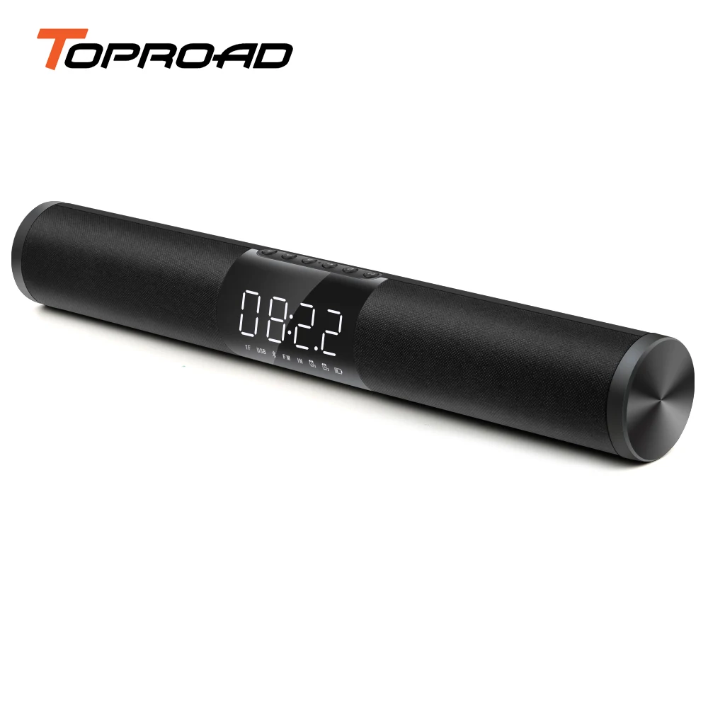 

TOPROAD Big Power Bluetooth Speaker Stereo Wireless Soundbar with MIC Alarm clock LCD Display altavoz Support FM radio TF AUX