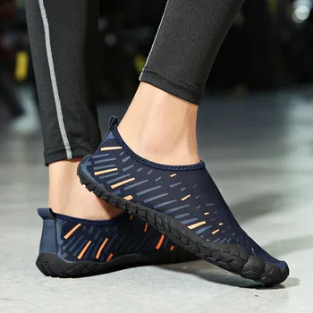 

Summer Men Water Shoes Outdoor Beach Aqua Barefoot Shoes Sneakers Breathable Mesh Black Plus Size 36 to 46 Upstream Shoes