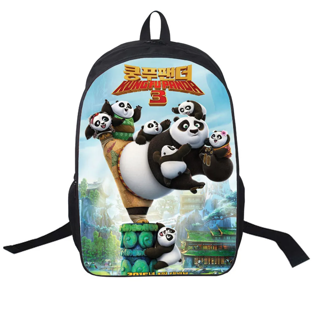 

2017 Women Bags moive Kung Fu Panda prints Backpack Students School Bag For Girls Boys Rucksack mochila Private customize