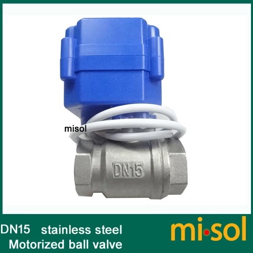 Моторизованный шаровой клапан Misol G1/2 &quotDN15 9-24VDC CR04 нержавеющая сталь