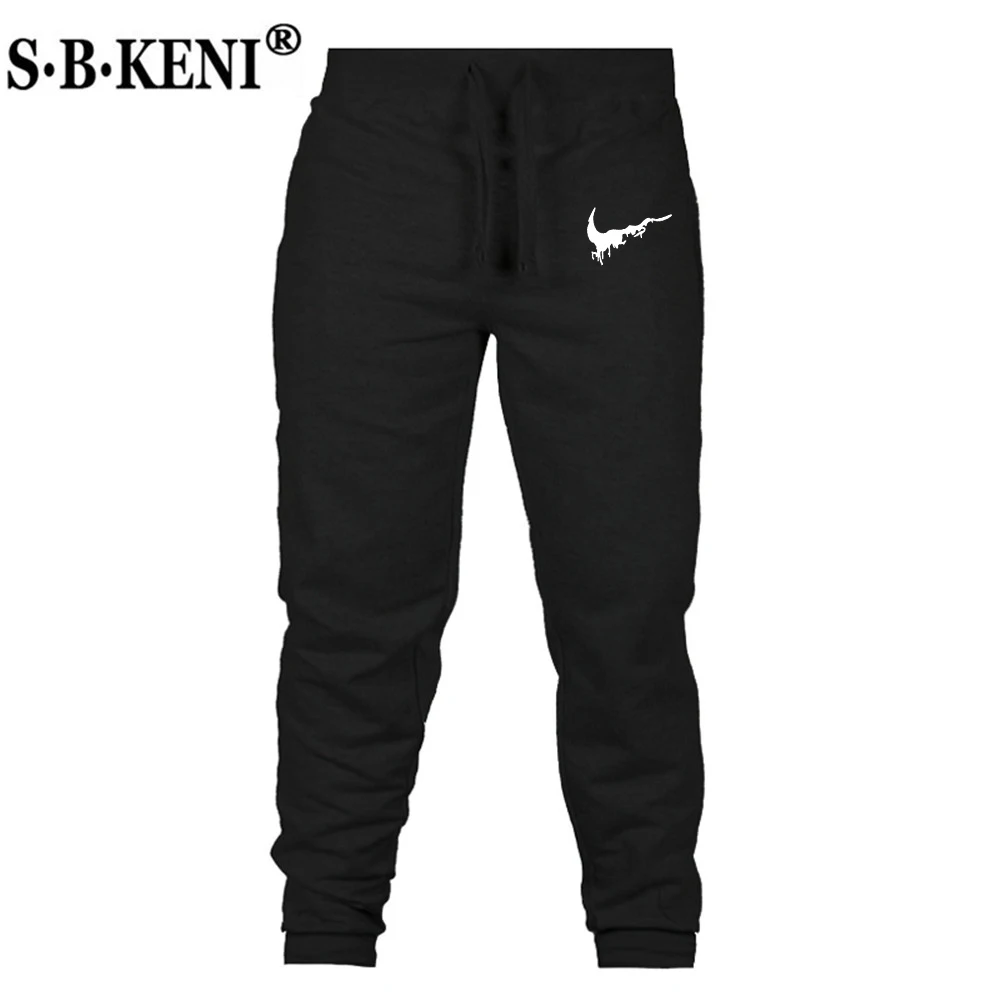 

Free Shipping 2019 Hot Sale New Brand Print Pants Men Cotton Autumn Winter Gray Men Joggers Sweatpants Plus Size Black Trousers