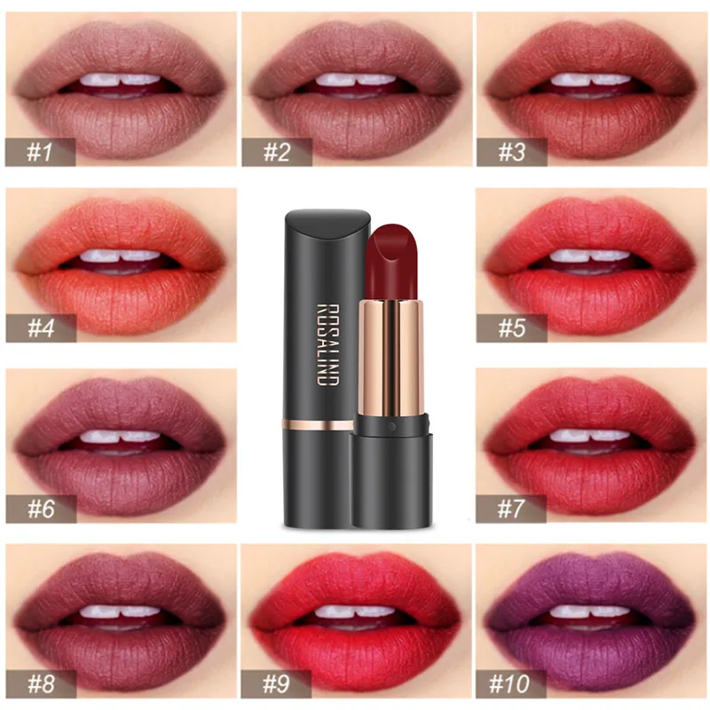 

Rosalind Lips Make Up Matte Lipstick Waterproof Long-Lasting Matt Pigment Velvet Lip Stick Nude Makeup Cosmetic Red Lipstick