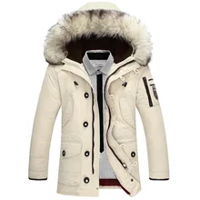 New 2016 Brand Winter Men’s Warm Coat Casual Wool rich Hooded Long Style Thick White Duck Down Casaco Masculino Jacket T608