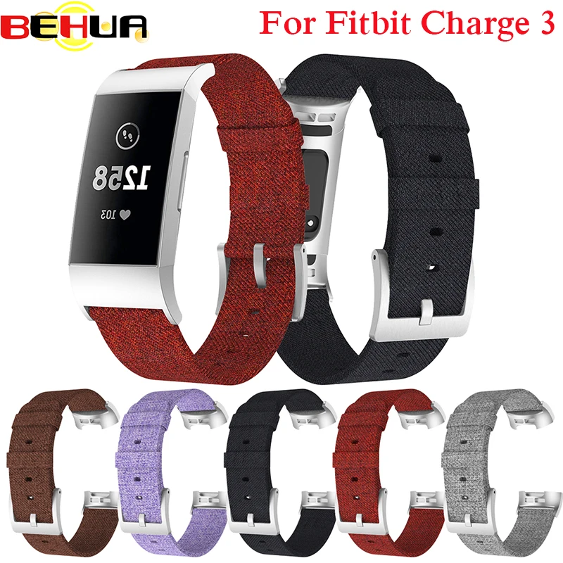 Ремешок для умных часов Fitbit Charge 3 Charge3 сменный Браслет из нейлона и джинсовой