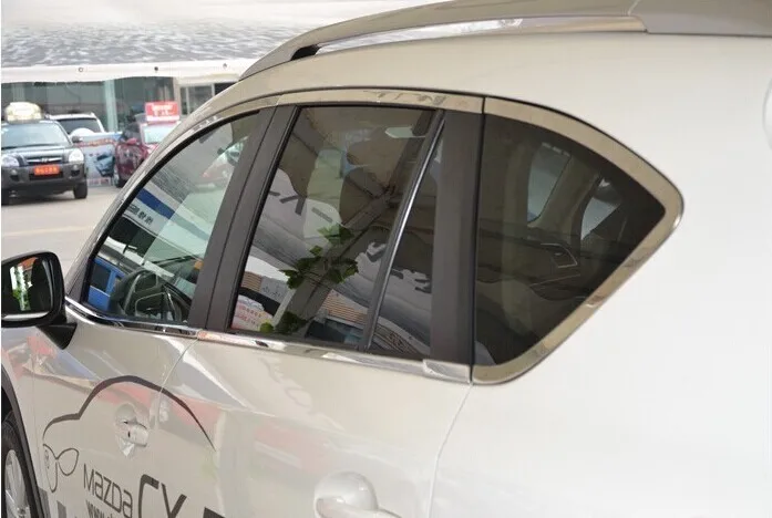 Оконная нержавеющая отделка боковое окно верхняя отделка комплект подходит для Mazda CX-5 cx5 14 шт. в комплекте