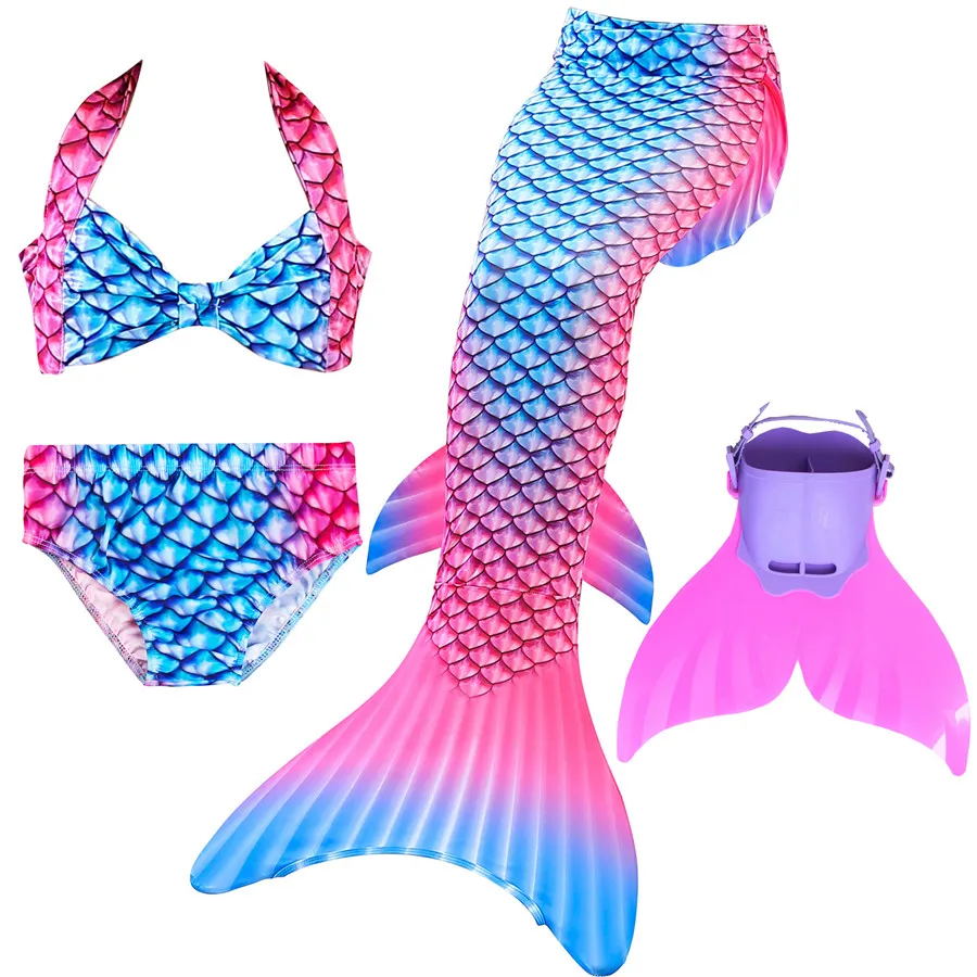 Дети хвост русалки с хвост русалки купальник-бикини для девушек детская одежда косплей костюм купальник Русалочка хвост