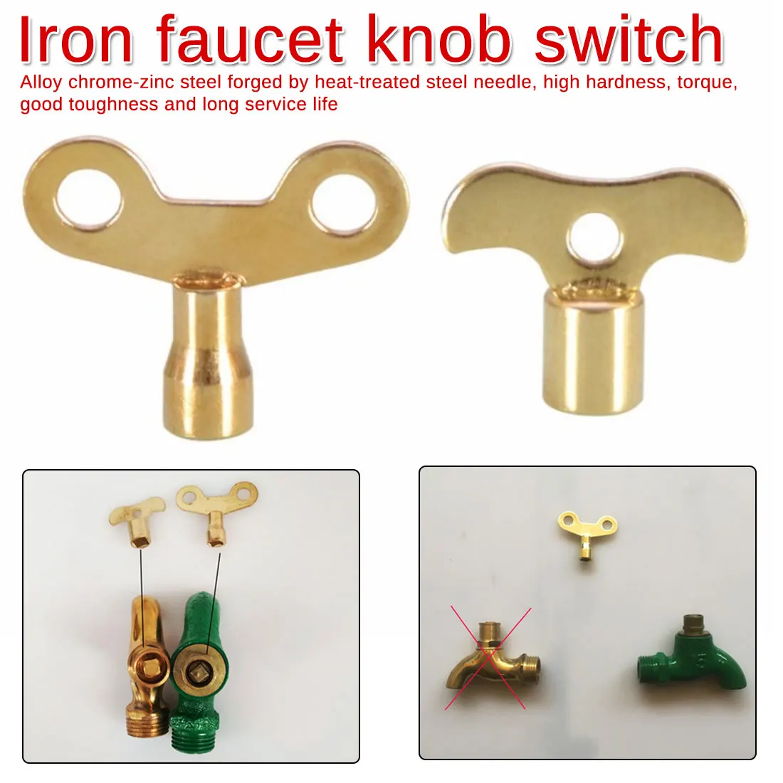 1 Pc Tap Knob Switch Fittings Faucet Key Copper Color Gift Water Tap Tap Key 6T 