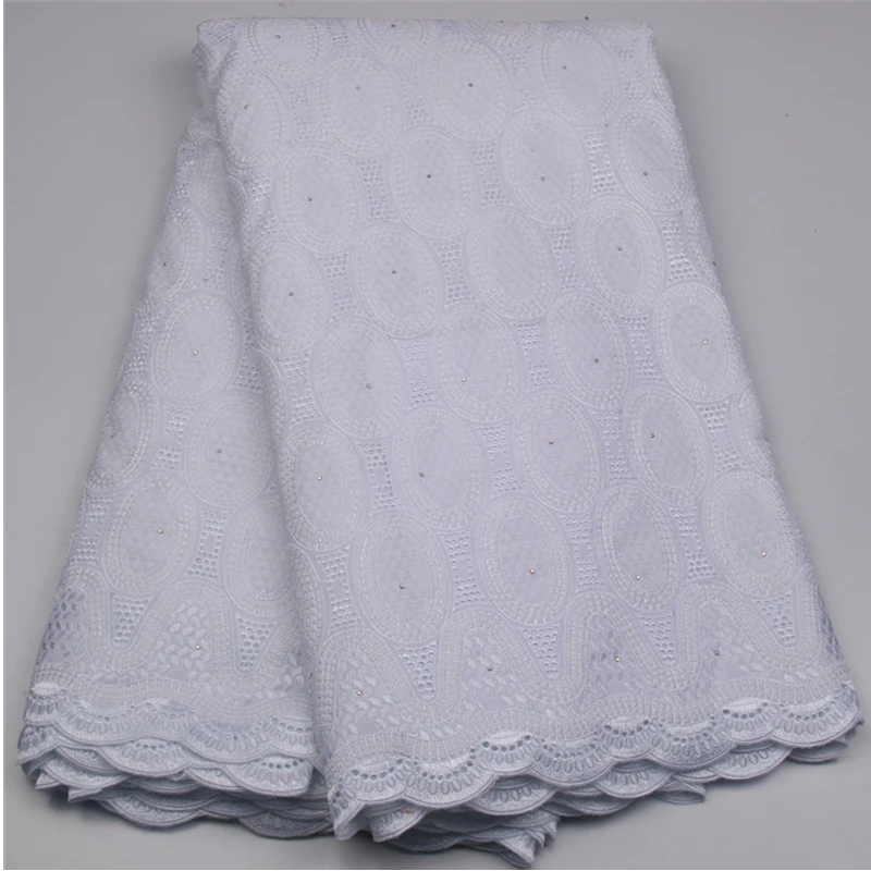 

Excellent High Quality White Swiss Voile Lace Fabric In Switzerland Fashion Embroidery African Lace Fabric For Wedding NA578B-4