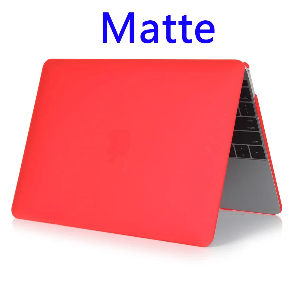 Матовый чехол для ноутбука Apple Macbook Air Pro retina 11, 12, 13, 15, сумки для Mac book New Pro 13,3, 15,4 дюймов, сенсорная панель, чехол для клавиатуры - Цвет: Matte red