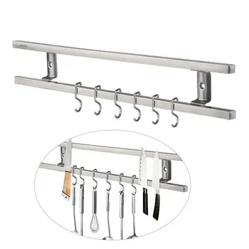 

OUNONA Wall-mounted Magnetic Knife Holder Double Bar Rack for Knives Utensils Kitchen Sets Home Organization