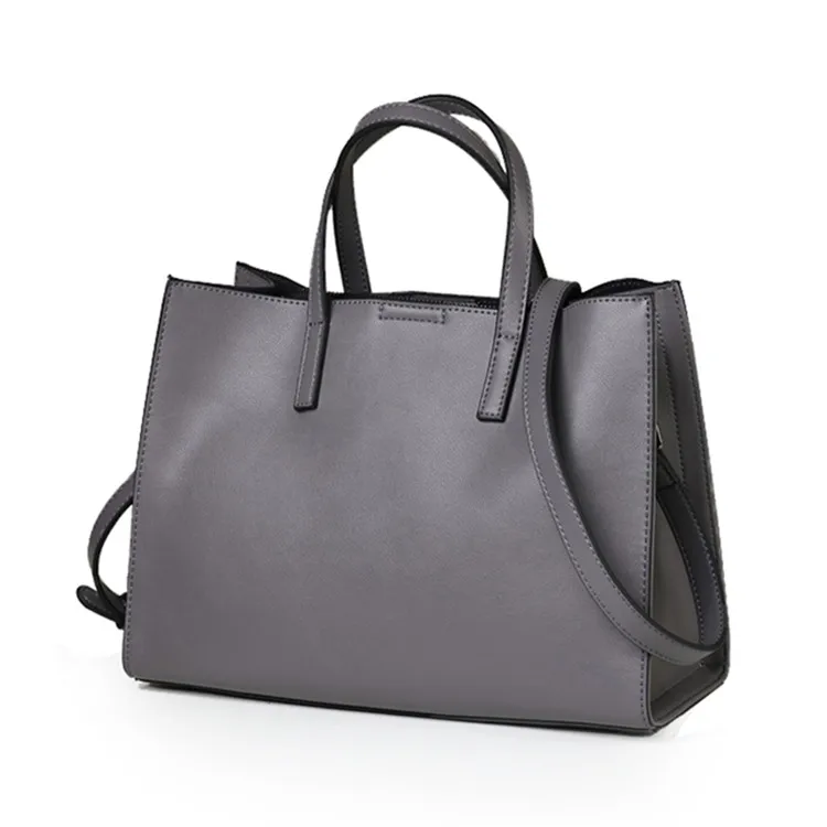Burminsa минималистичные средние сумки на плечо из натуральной кожи, большая вместительность, женские сумки-мессенджеры, мягкие женские сумки, осень - Цвет: Dark Grey