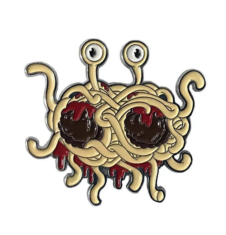 Летающий спагетти Монстр FSM Эмаль Булавка Pastafarian Ramen смешной чутье брошь