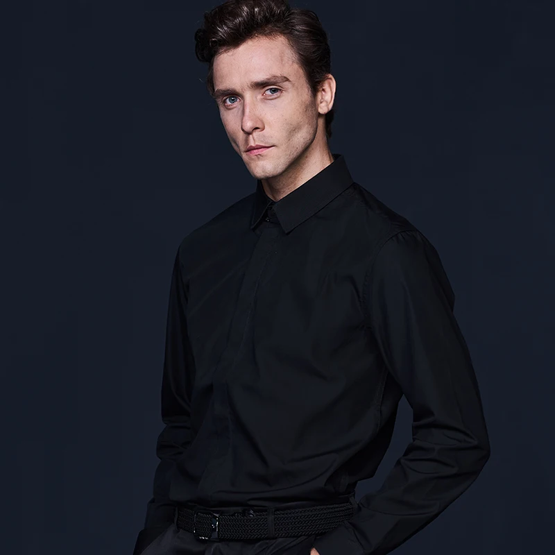 Beverry Hydrophobic Men Dress Shirt Stain Proof Quick Dry Quality Long and Short Sleeve Slim Fit Men Shirt Business Casual 