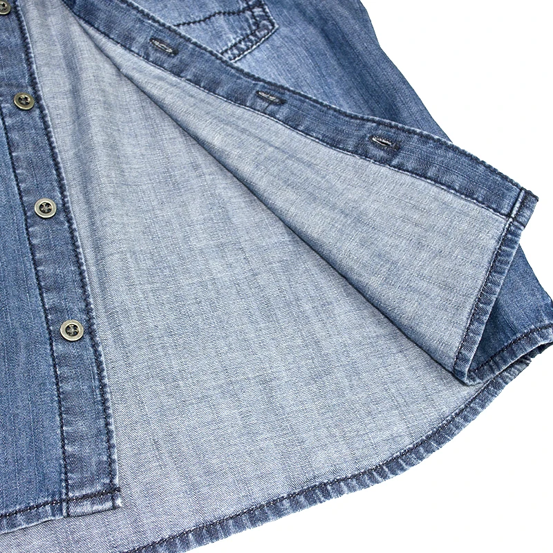 5Boys Denim Shirts Teens Solid Tops Short Sleeve Shirts Pocket Buttons Kids Junior Clothing Children 4-16 Years