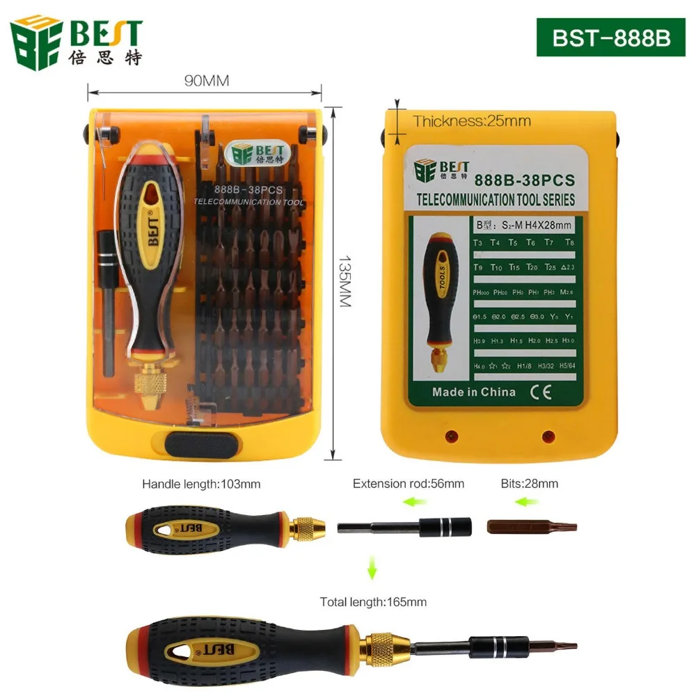 BES 38 in 1 Precision Screwdriver Set Disassemble For Tablets Phone Computer Laptop PC Watch Mini Electronic Repair Tools Kit
