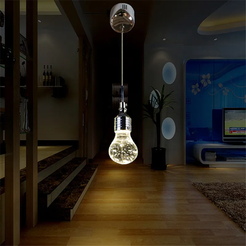 

Quadruple LED Blub Crystal Pendant Light Lamp Creative Simple Loft Bubble Hanging Lamp Hotel Corridor Aisle Lighting Decoration
