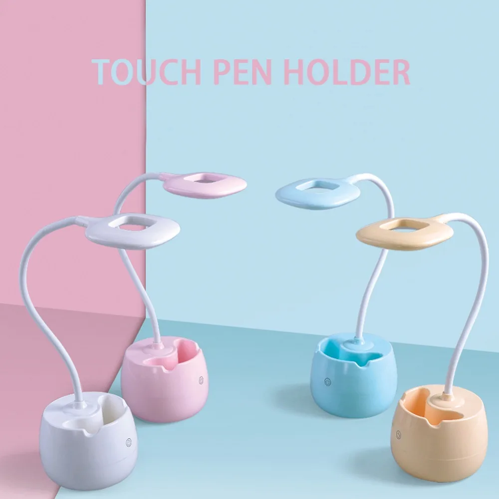 

Flexible 20pcs LED Desk Lamp Touch Control with Pen Holder USB Charging Port Eye-Caring Table Lamp Night Light For Reading