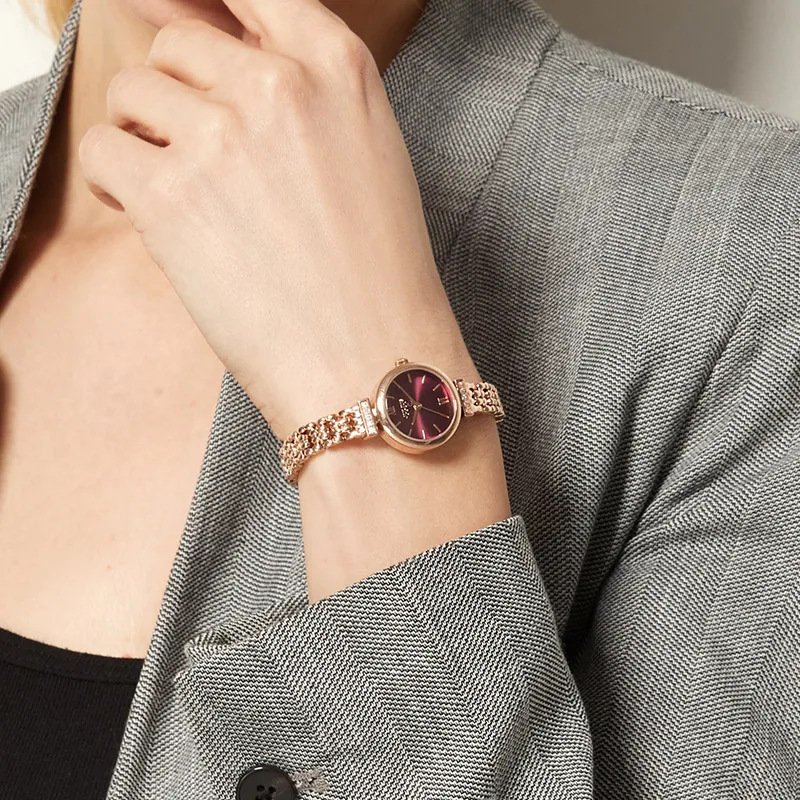 Julius ювелирные часы женские тонкие фиолетовые антикварные часы Relogio с кристальным браслетом модные женские часы Reloj Mujer JA-1139