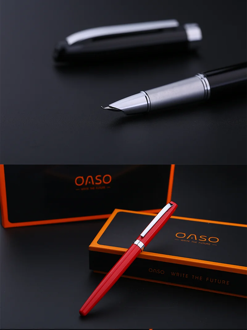 OASO S106 Книги по искусству авторучка изогнутые Перо Pen Set Черный, красный, белый цвета 1,0 мм из металла Office финансов студентов поставок