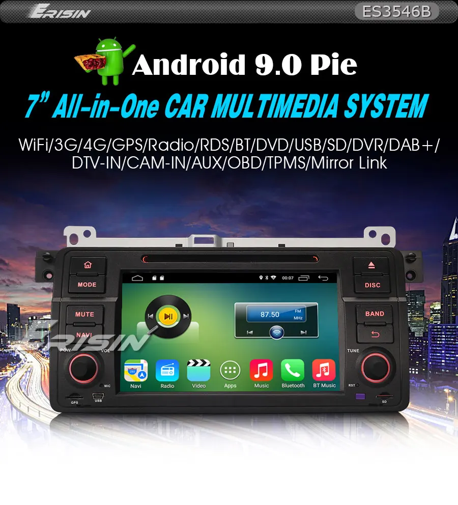Sale Erisin ES3546B 1 Din 7 inch Car DVD Player Android 9.0 Car Stereo GPS Satnav DAB+ 4G for BMW E46 0 Sale Erisin ES3546B 1 Din 7 inch Car DVD Player Android 9.0 Car Stereo GPS Satnav DAB+ 4G for BMW E46 0