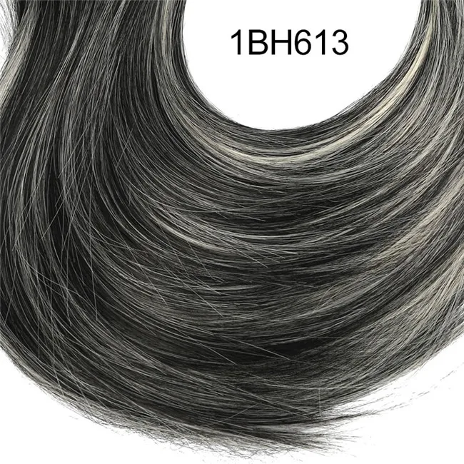 Прямые накладные волосы на заколках, 5 клипсов, 24 дюйма, 120 г, Синтетические длинные накладные синтетические волосы для женщин, натуральные волосы 66 - Цвет: 1BH613