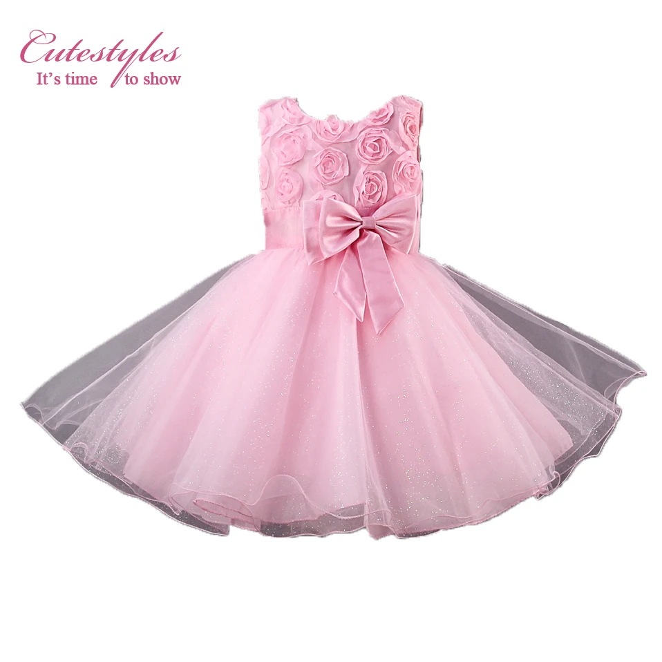 Cutestyles 2020 розничная продажа розовое платье принцессы без рукавов для девочек