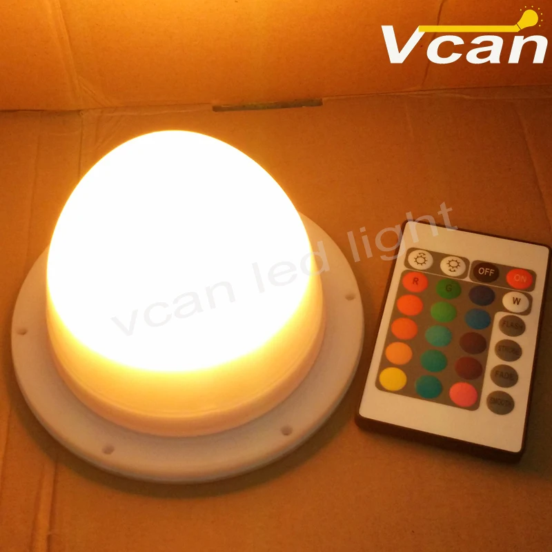 

10PCS FAST Free Shipping Super Bright IP68 Waterproof Color Changing LED Battery Lamp with Remote Control