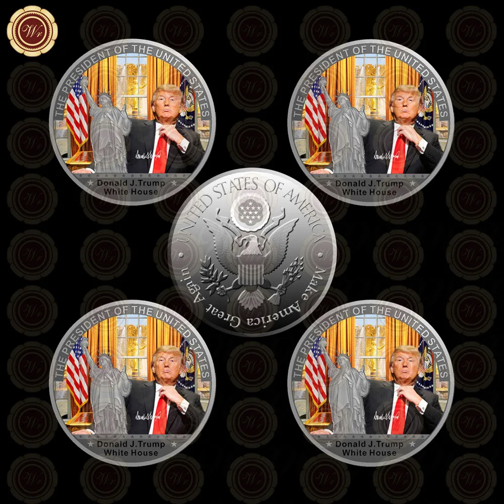 WR Silver Plated Coin Copy Silver Coin US 45th President Donald font b Trump b font