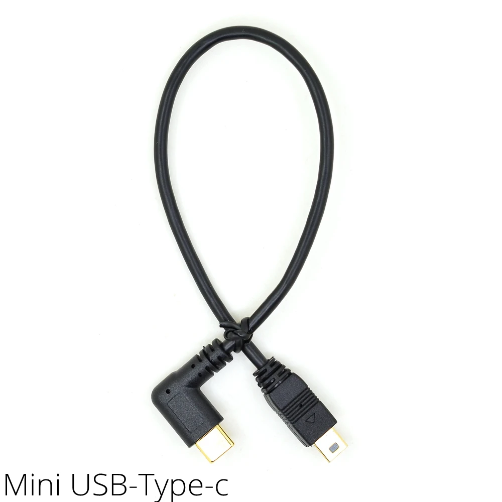 Micro Mini USB кабель 5Pin папа-папа USB 3,1 type C локоть к Mini Micro USB 2,0 OTG адаптер для передачи данных конвертер зарядный кабель 25 см