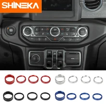 SHINEKA Faro Dell’automobile di Aria Condizionata Manopola Interruttore di Pulsante di Decorazione di Interni Accessori per Jeep Wrangler JL 2018 + Car Styling