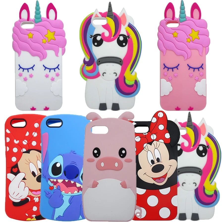 Cute 3D Cartoon Soft Silicone Cover Case For huawei Y5 prime 2018 honor 7A 5.45&quot inch Small waist Stitch Minnie Colorful Unicorn |
