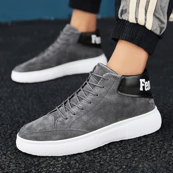 

Men's Pu Leather Shoes Fashion Casual Sneakers Man Krasovki High Top Footwear Male Chaussures Homme Luxury Brand Trainers Adult