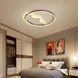 Матовый Кофе круг и белый базы Diameter420/520/720 мм современный светодио дный потолочные светильники для Гостиная Спальня потолок лампа