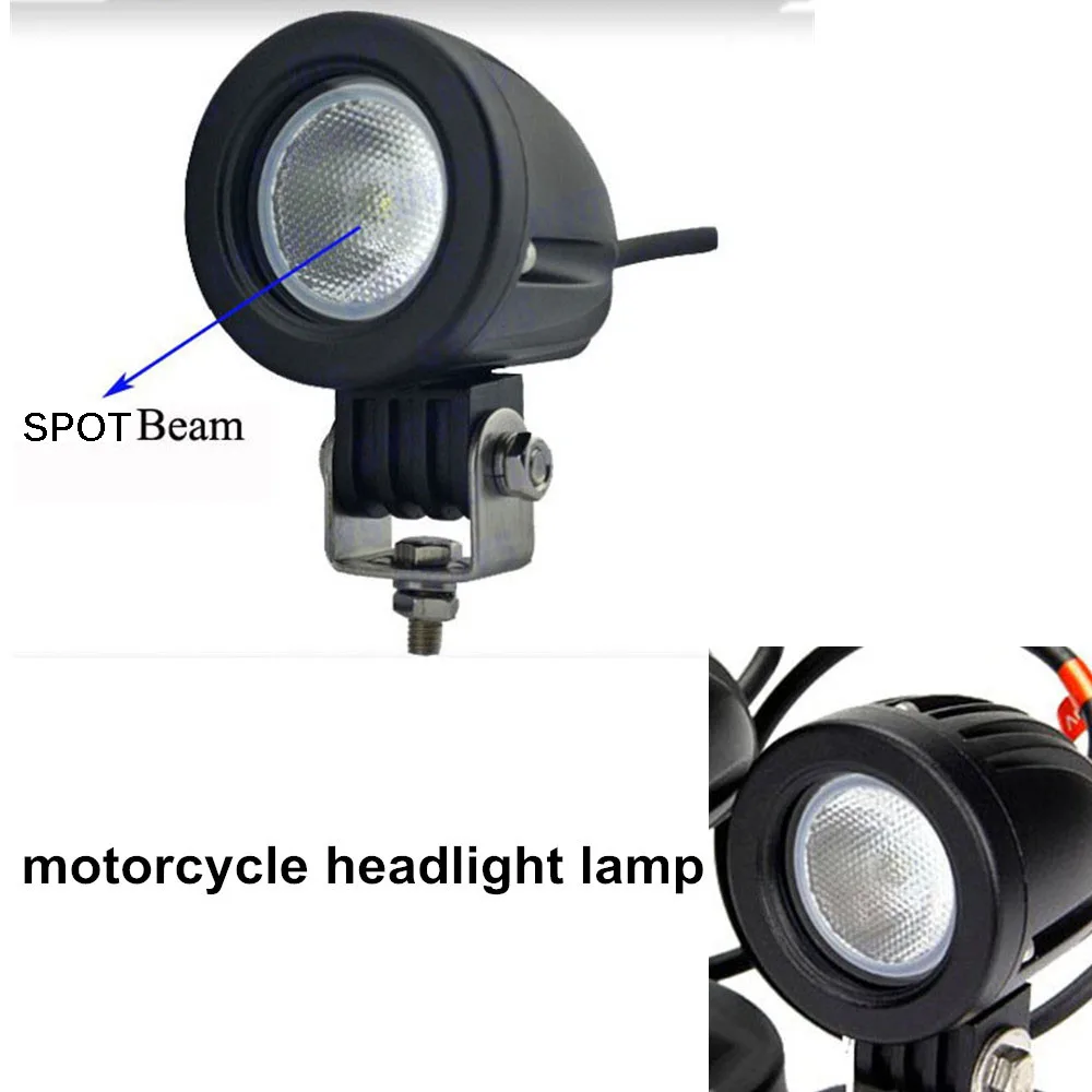 ФОТО best selling motorcycle headlight lamp 2pcs    offroad led driving light  12v spot beam  10W  motorcycle LED headlight