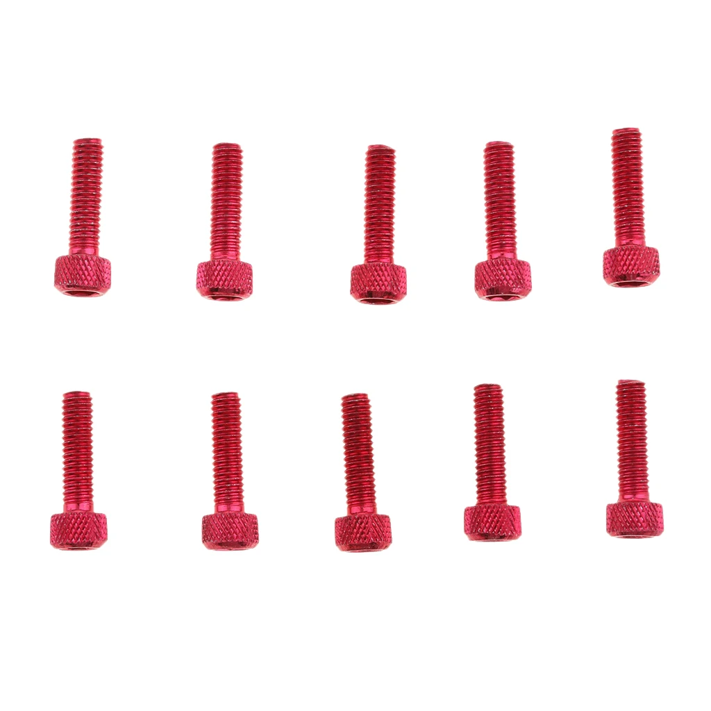 10pcs M6 x 20mm Pitch Alloy Steel Hex Bolt Socket Head Cap Screws red aluminum alloy strength corrosion resistance auto fasteners car screws