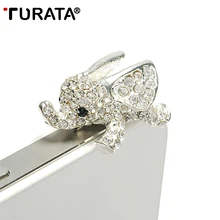 TURATA полный горный хрусталь летающий слон телефон пылезащитный штекер милый маленький свежий слон пылезащитный колпачок для iPhone и мм все 3,5 мм наушники